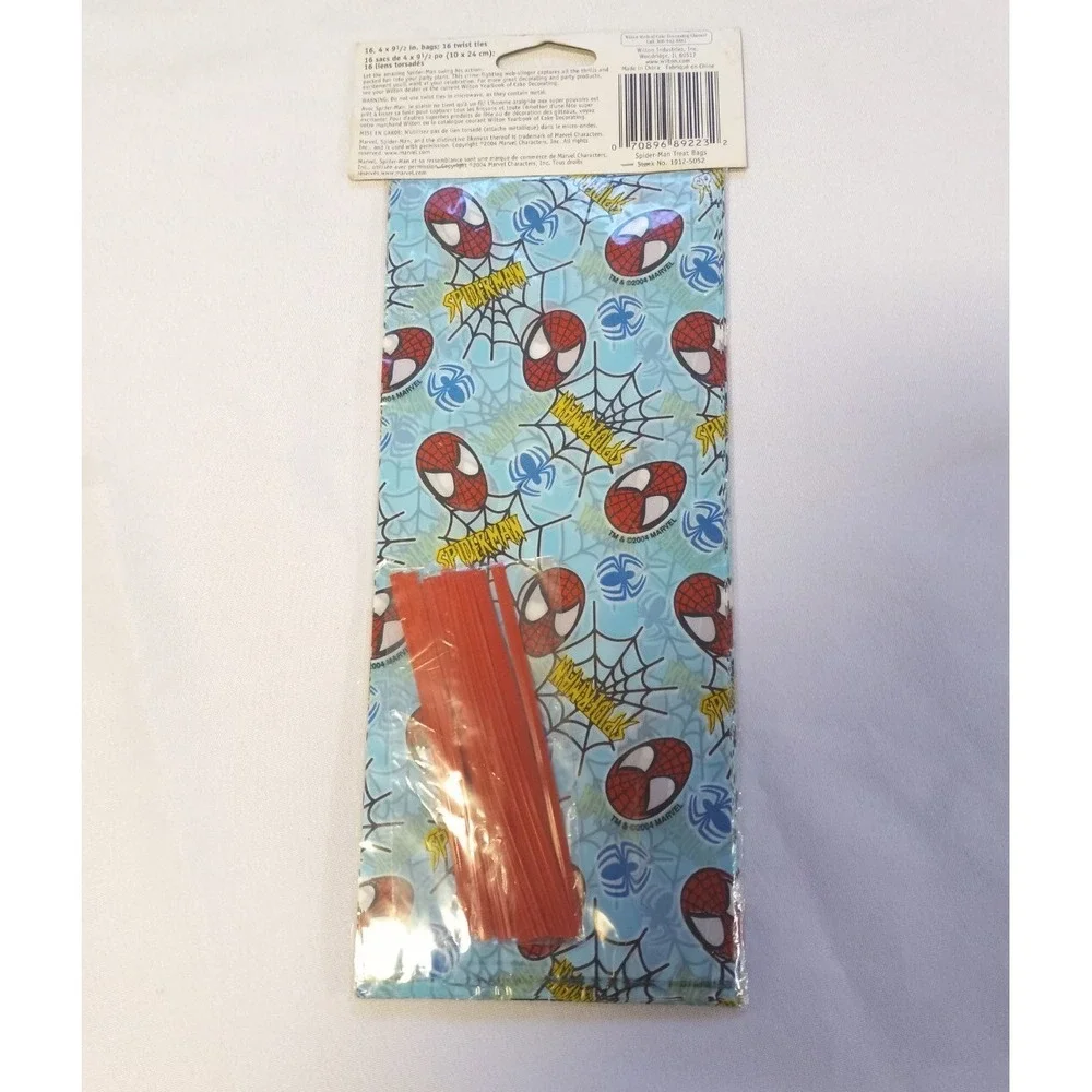 Vintage 2004 Spiderman Treat Bags With Ties Birthday Party Supplies Superhero